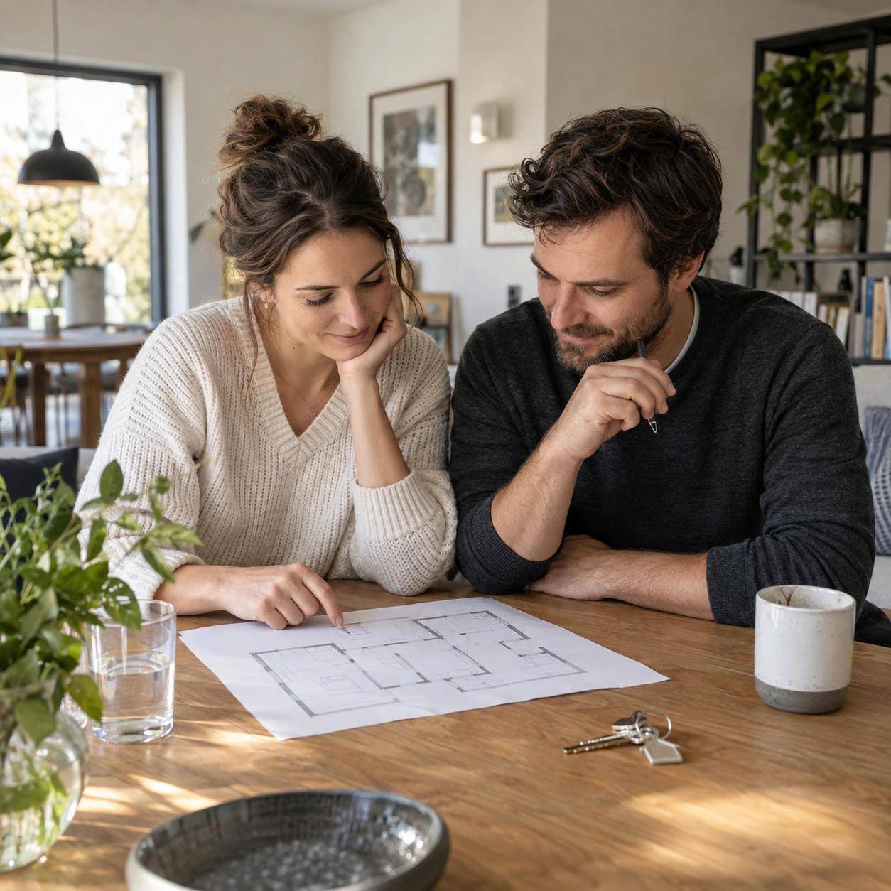 Ein Paar plant gemeinsam seine Finanzierung